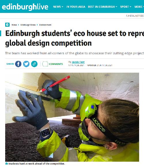 Edinburgh students' eco house set to represent UK at global design competition